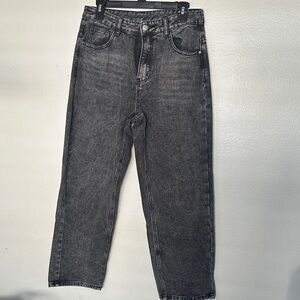 Women’s Black Washed Denim Jeans - Straight Leg